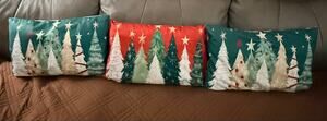 New ThreeChristmas Tree Lumbar Pillows 12x20 Watercolor Stars Xmas Decor.